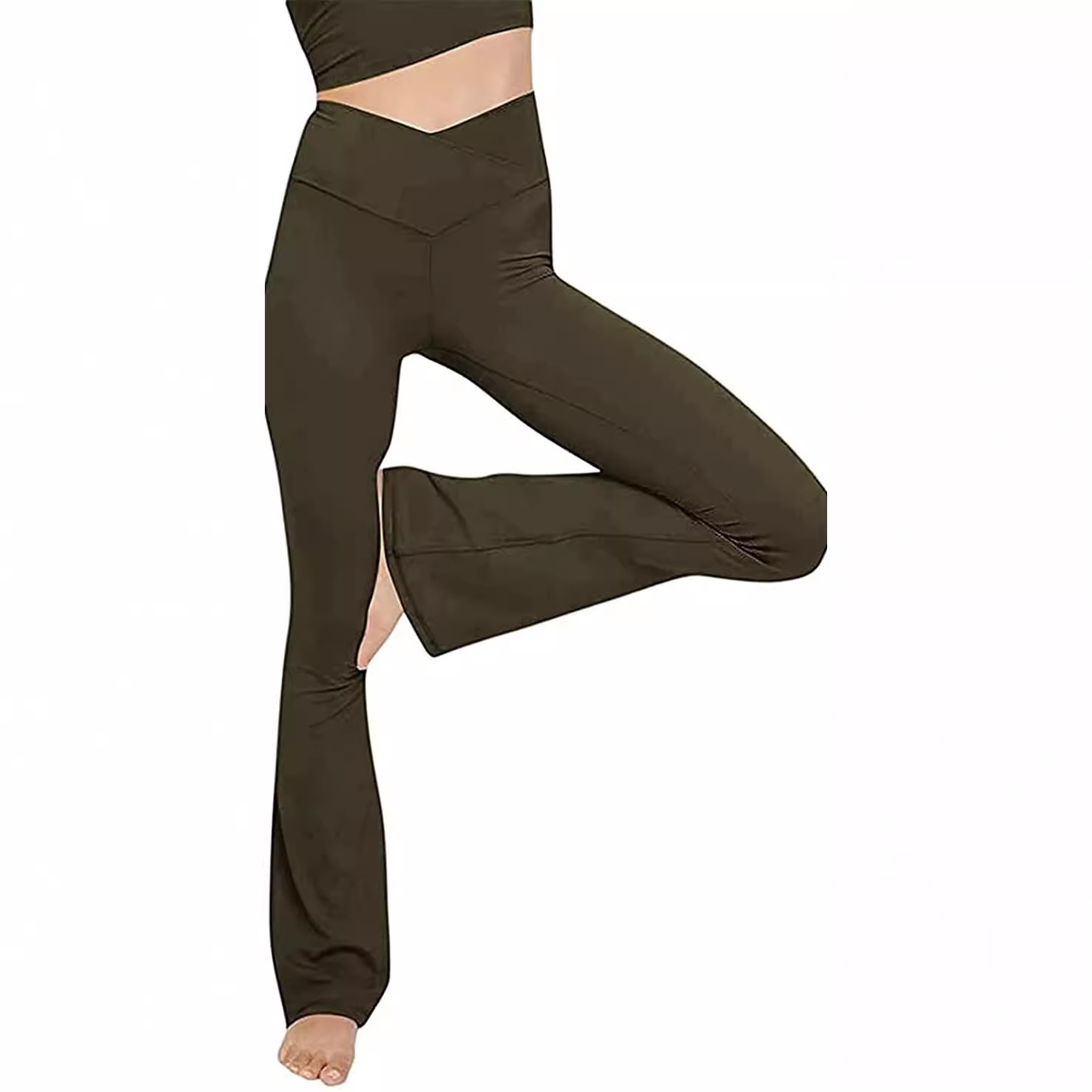 High-Waist Loose Yoga Pants Comfortable Casual Woven Polyester