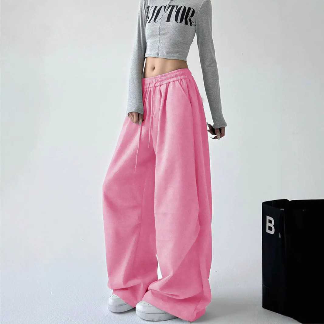 Women's Y2K Lace-Up Wide-Leg Floor-Length Pants