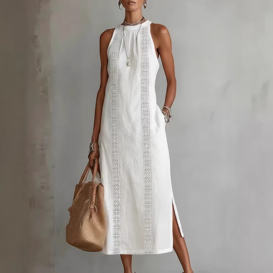 Women's Solid Color Loose Long Shirt Dress Casual