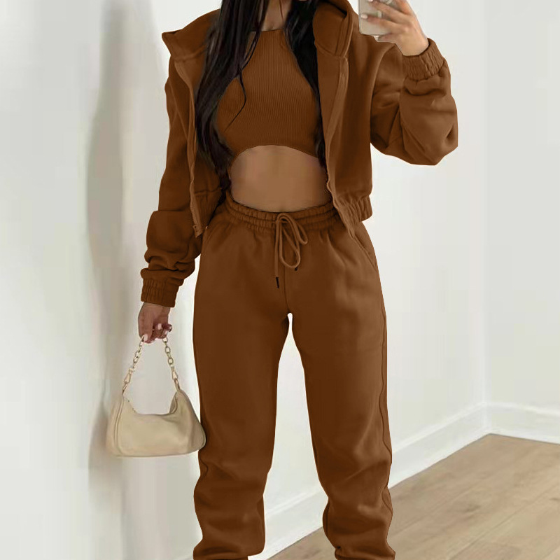 Women's Fleece-Lined Hooded Sweatshirt and Pants Set