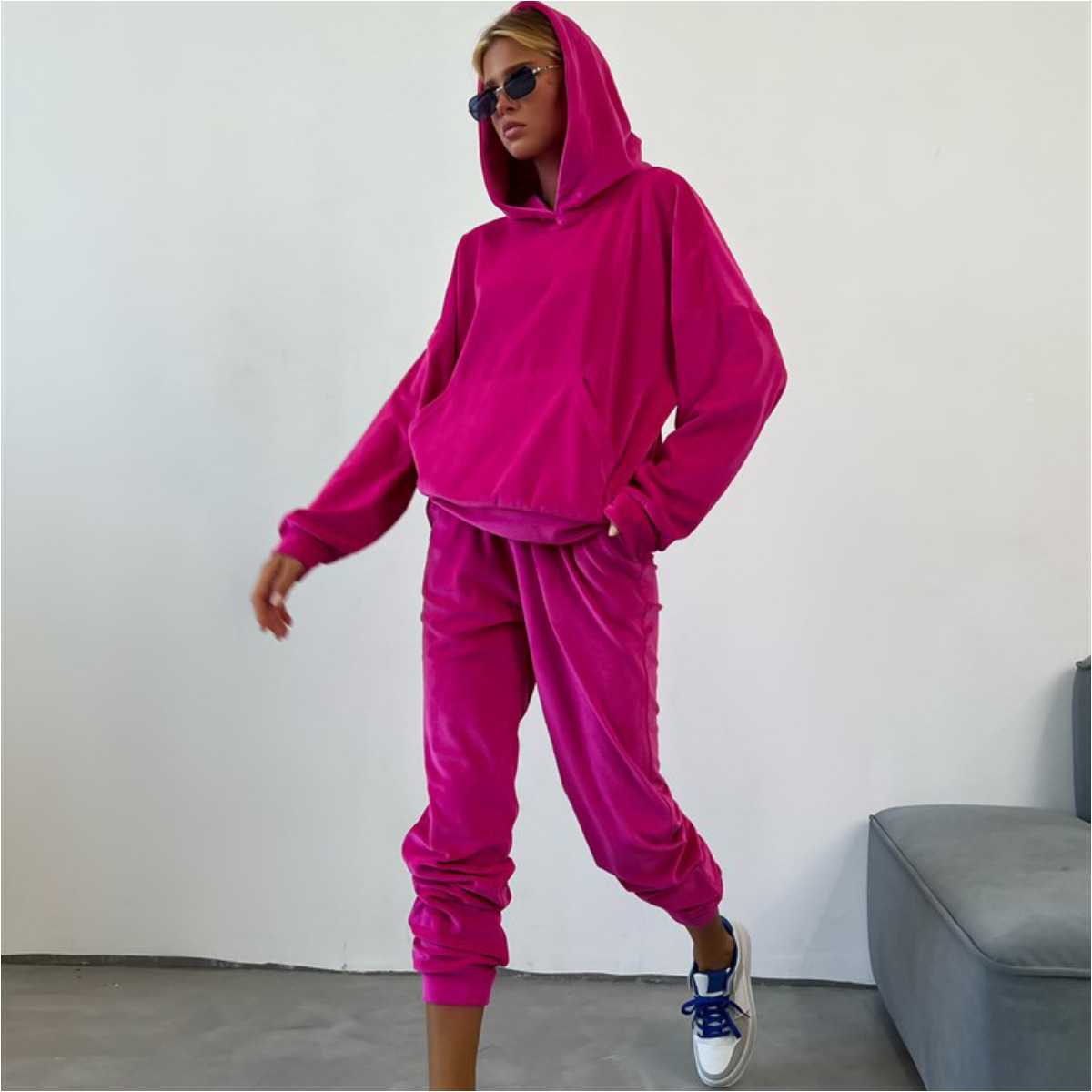 Women's Spring Casual Pullover Hoodie and Pants Set