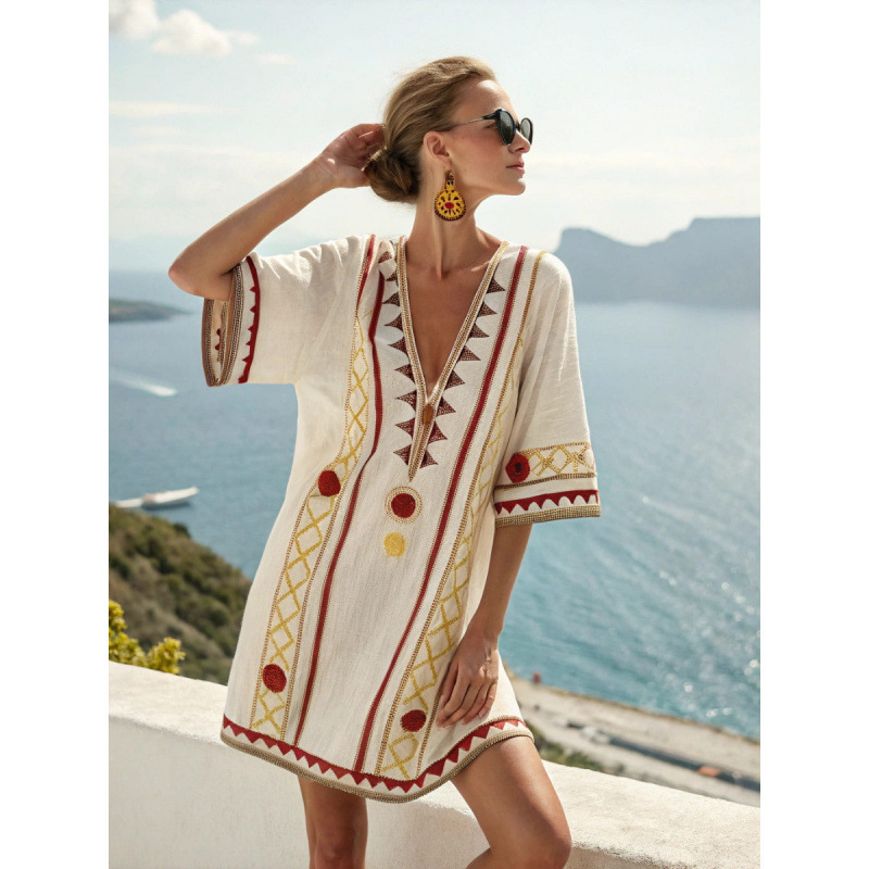 Women's Floral Print Ruched Short Sleeve Midi Dress