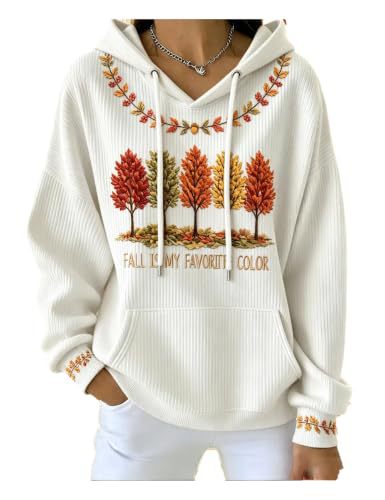 Women's Leaf Letter Print Casual Sweatshirt