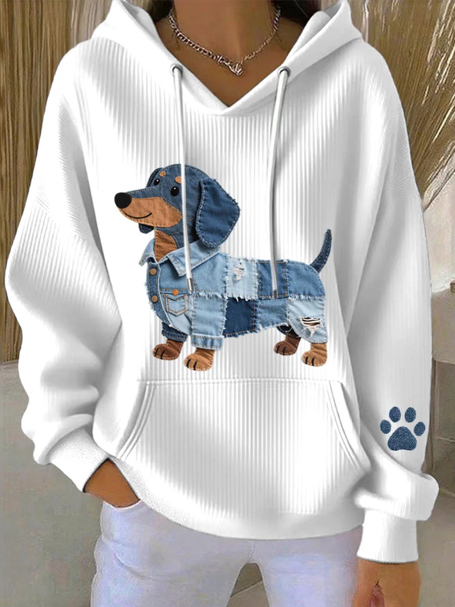Women's Ribbon Wings Animal Print Hoodie