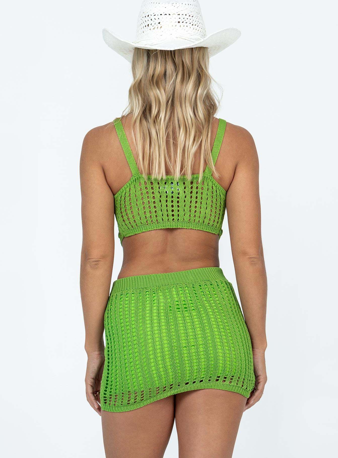 Women's Sleeveless Cami Top and Bodycon Mini Skirt Knit Set