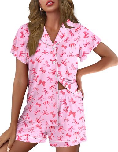 Women's Cuban Collar Polka Dot Leopard Print Short Sleeve Loungewear Set