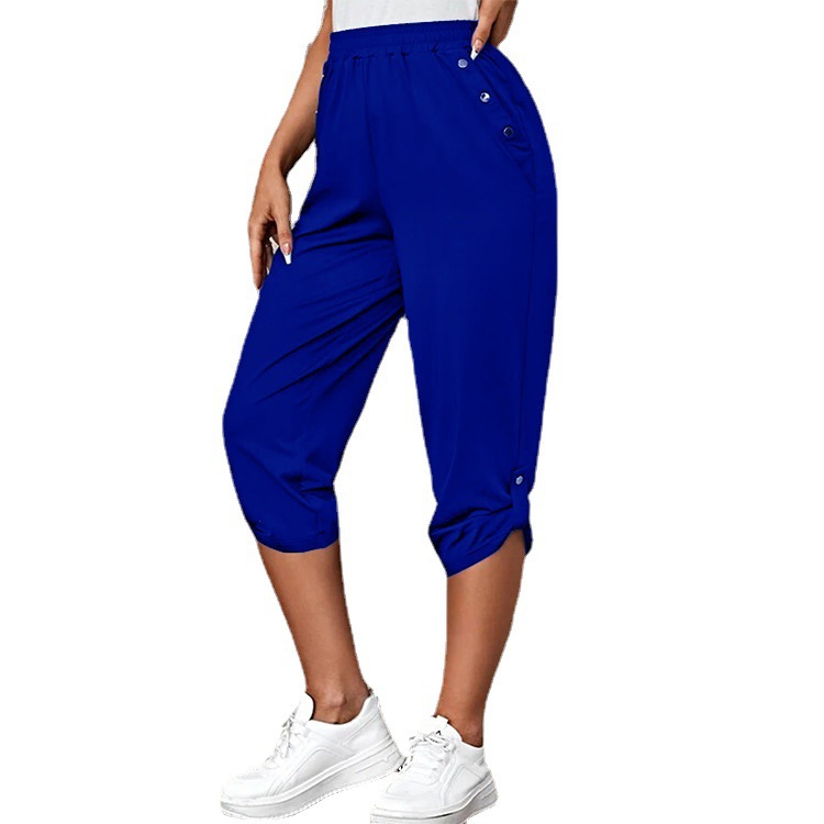 Women's Casual Capri Pants with Elastic Waist
