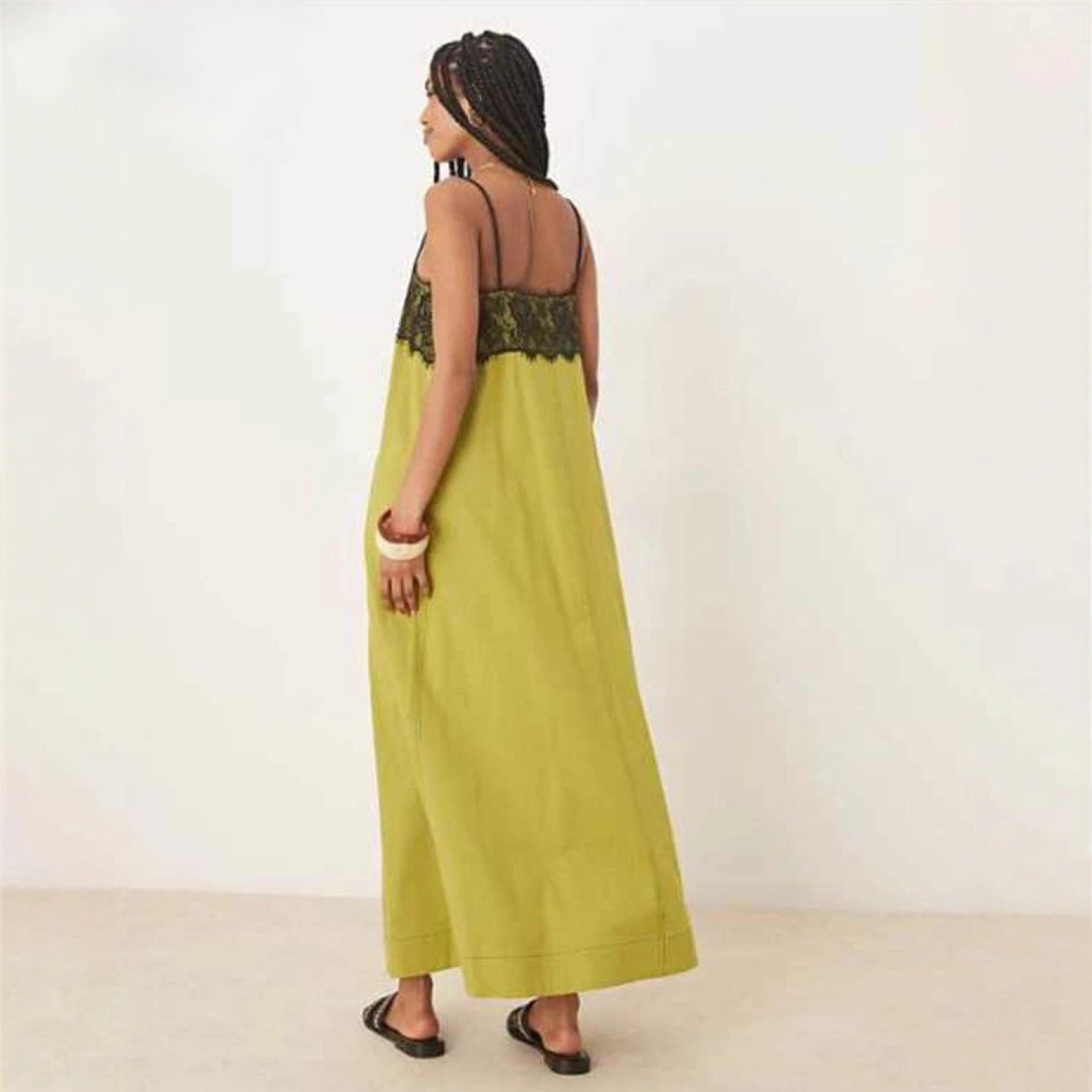 Elegant Lace Trim Sleeveless Cami Dress
