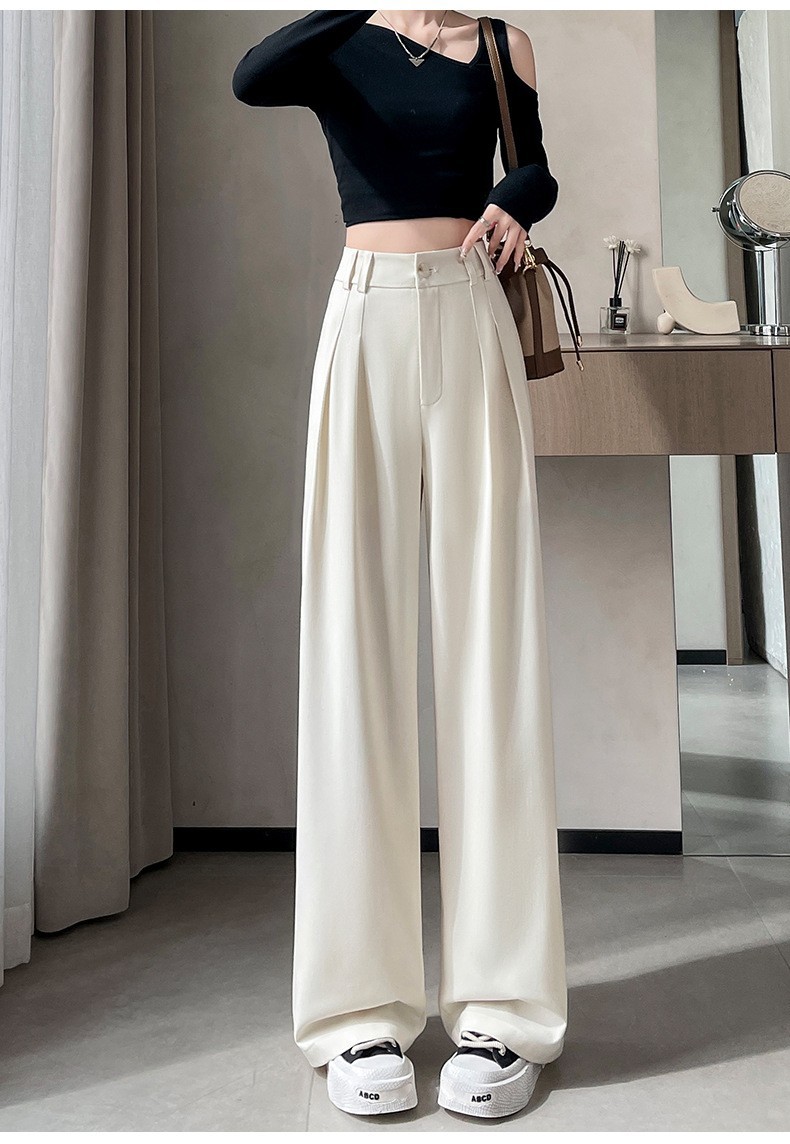 Women's High-Waist Straight-Leg Dress Pants Slimming Loose Fit