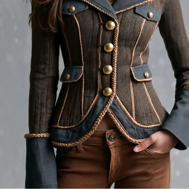 Retro Woven Trim Jacket