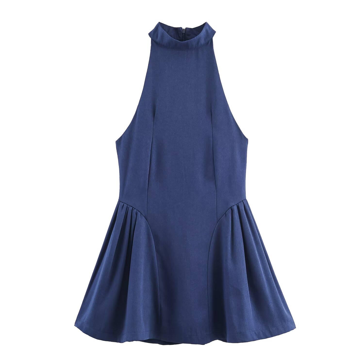 Women's Halter Neck A-Line Dress Solid Color Short Sleeveless