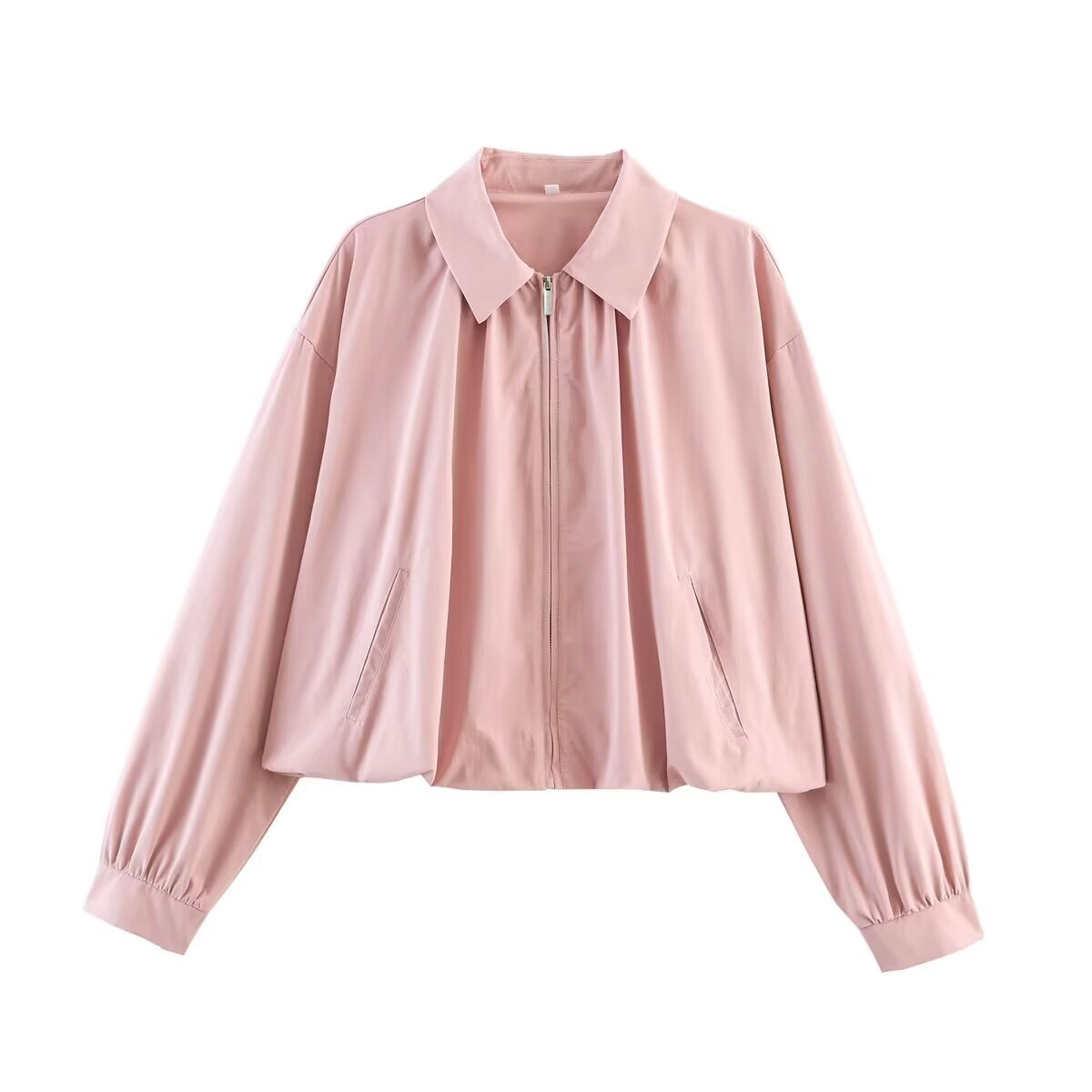 Women's Casual Long Sleeve Balloon Fit Bomber Jacket