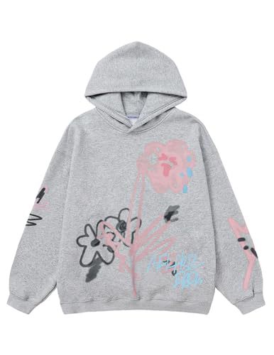 Women's Floral Print Hoodie Long Sleeve Crew Neck Pullover