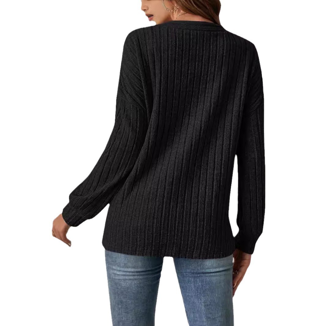 Ribbed Brushed Solid Color Open-Front Cardigan Jacket for Women