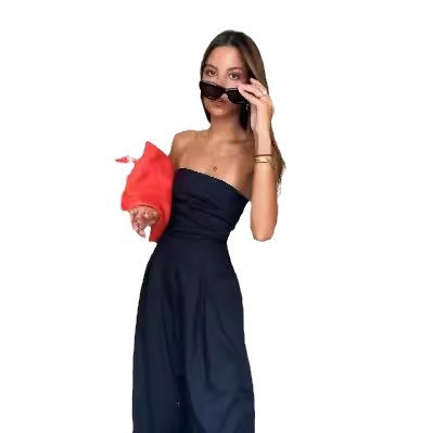Women's Sexy Slim-Fit Wrap-Style Long Jumpsuit