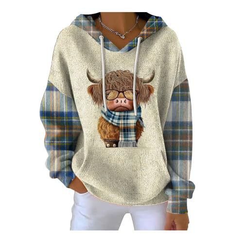 Women's Bull Head Animal Print Casual Hoodie