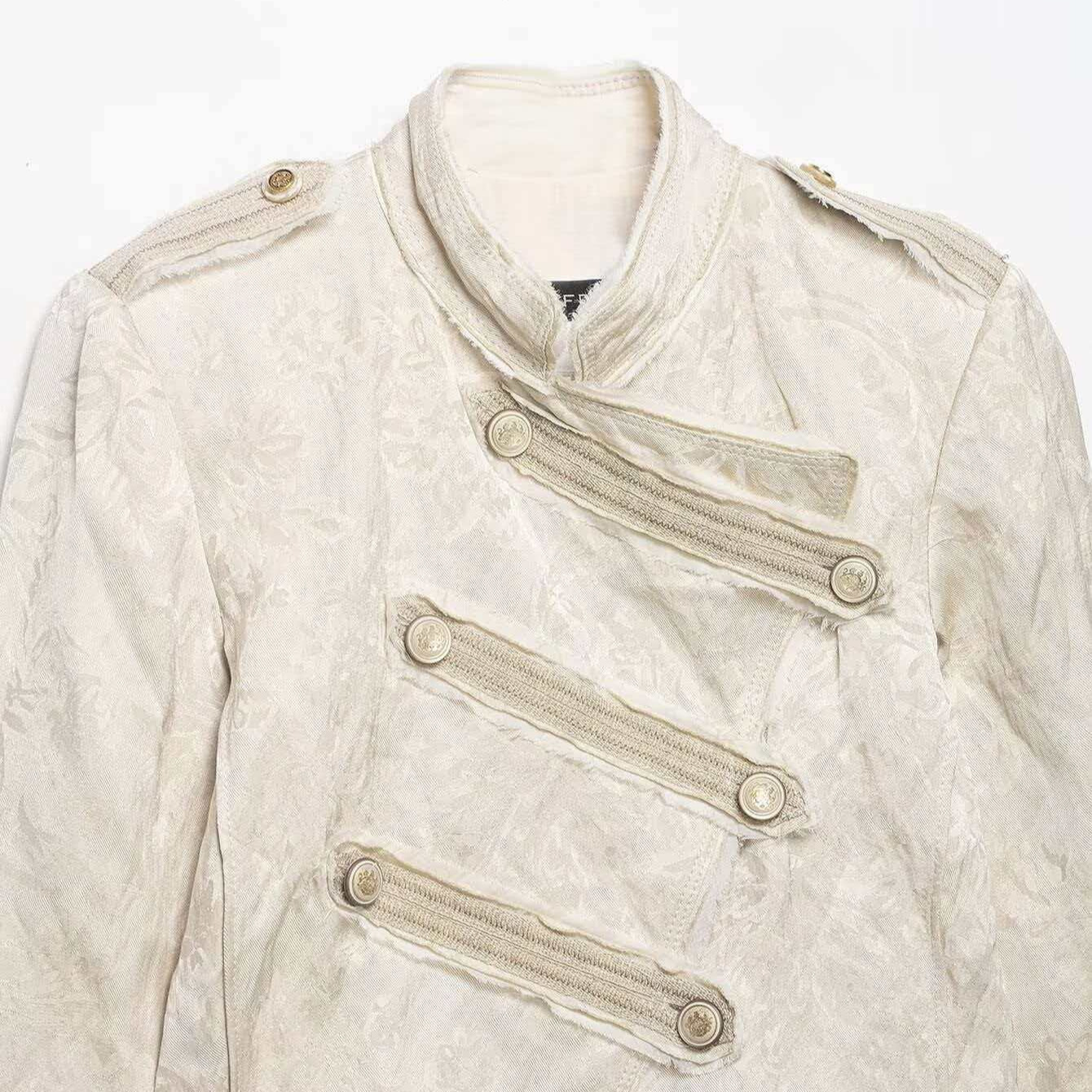 Women's Vintage Jacquard Stand Collar Short Jacket