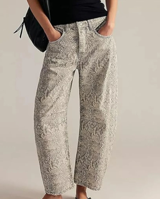 Women's Paisley Print Straight-Leg Casual Pants