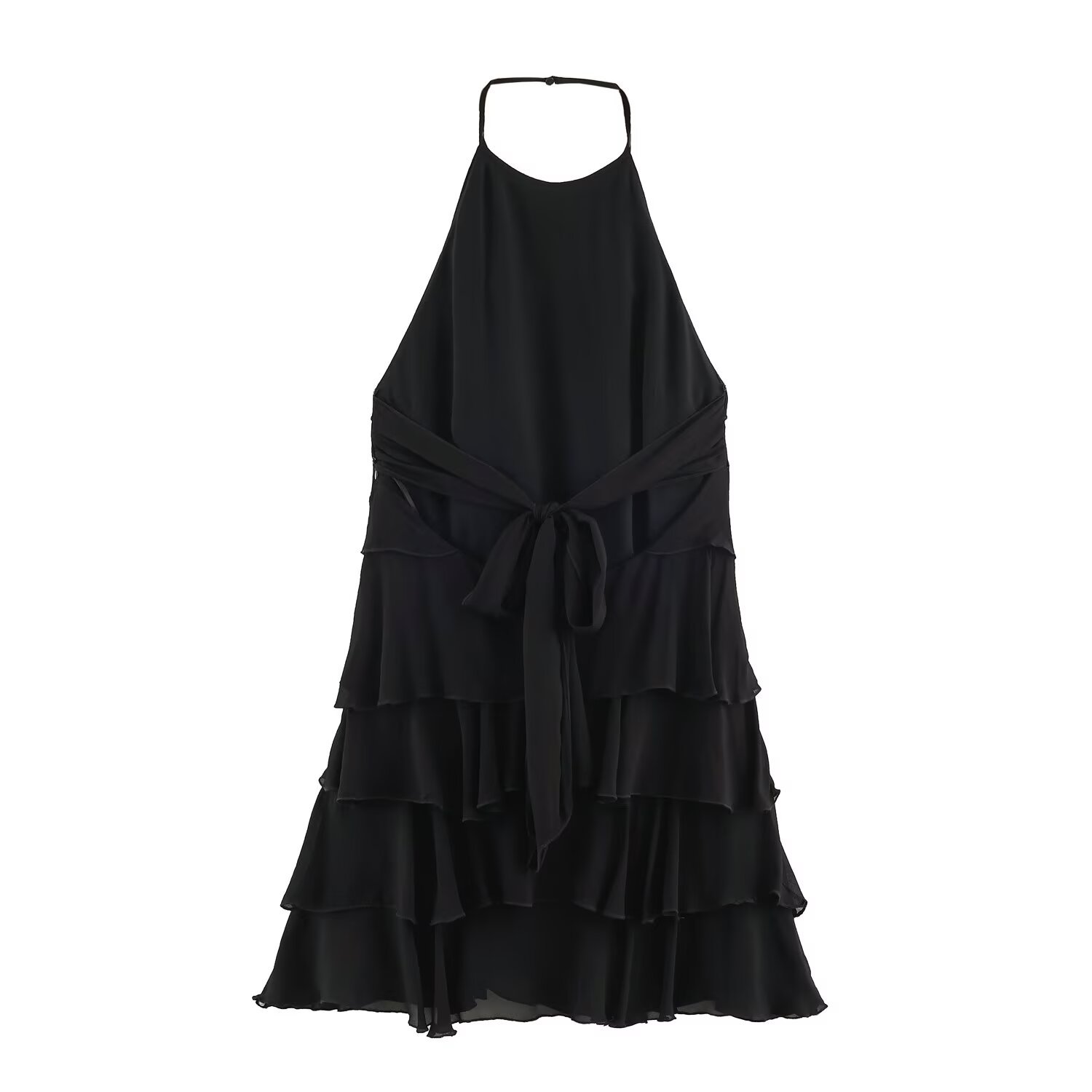 Women's Solid Color Long Sleeveless Halter Dress