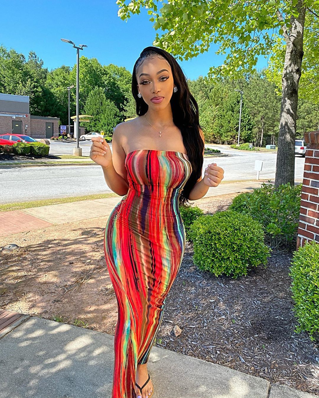 Women's Plus Size Tie-Dye Print Off-Shoulder Tube Dress