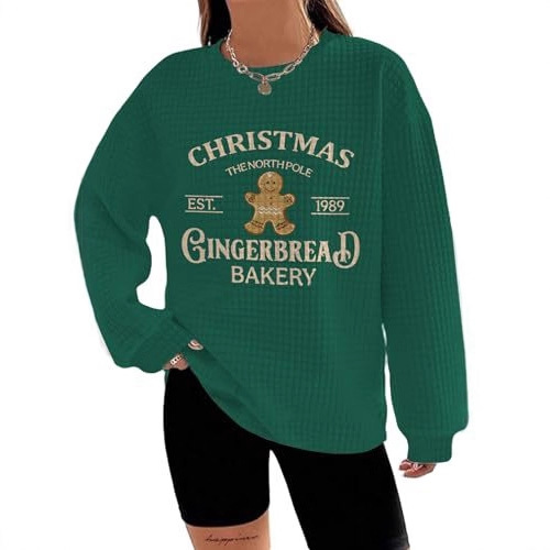 Women's Snowman Reindeer Heart Letter Print Crewneck Sweatshirt