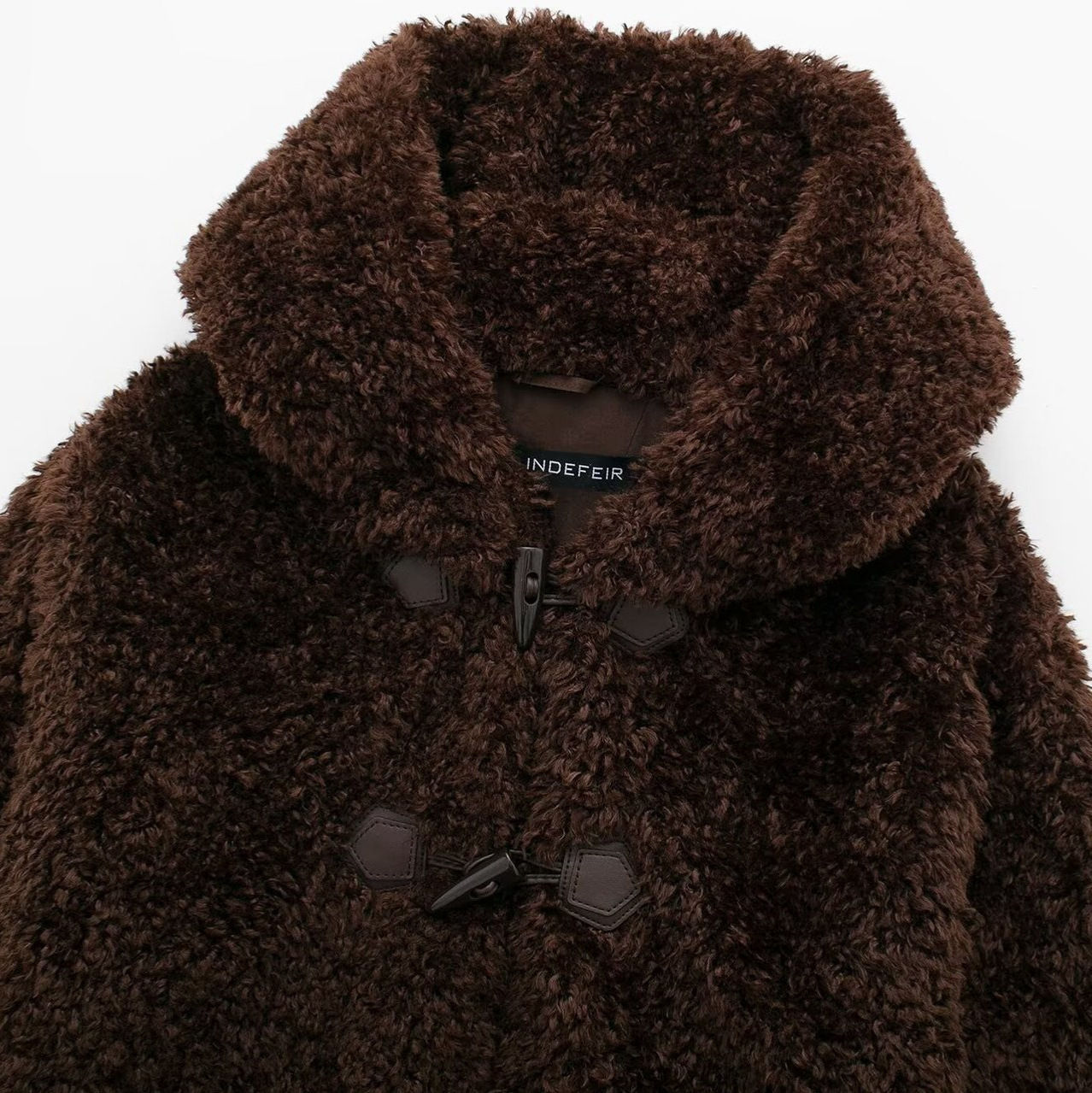 Women's Faux Fur Coat with Knot Button Detail