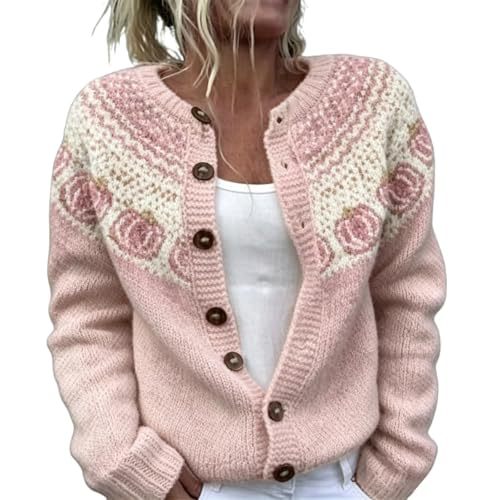 Women's Boho Paisley Print Faux Sweater Cardigan Long Sleeve