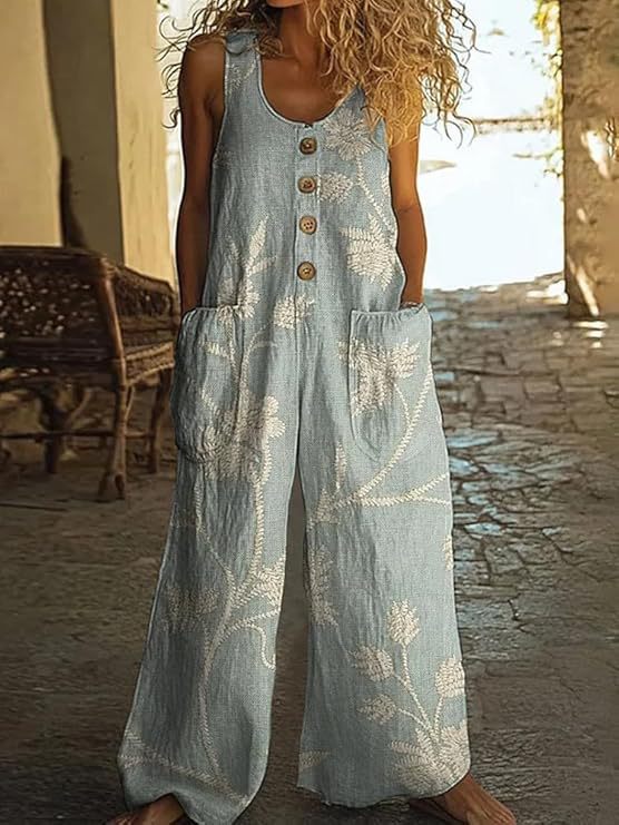 Women's Gradient Print Sleeveless Jumpsuit Casual Chic