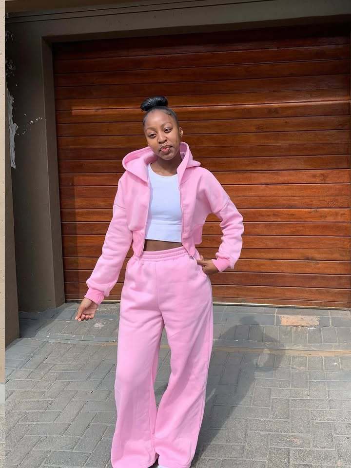 Women's Casual Two-Piece Set Long Sleeve Zip Hoodie & Solid Drawstring Pants