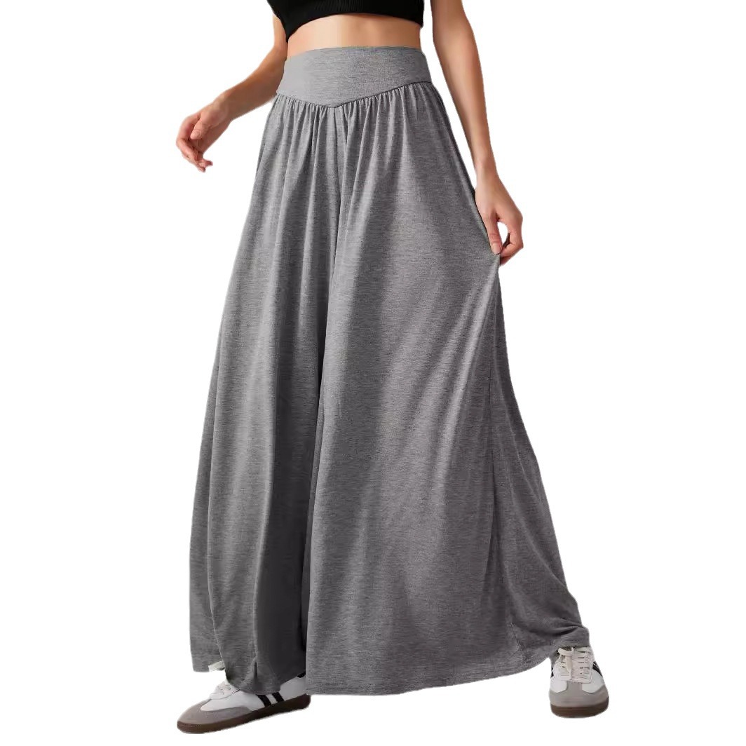 Women's High-Waist Wide-Leg Dance Pants Draped Casual Trousers