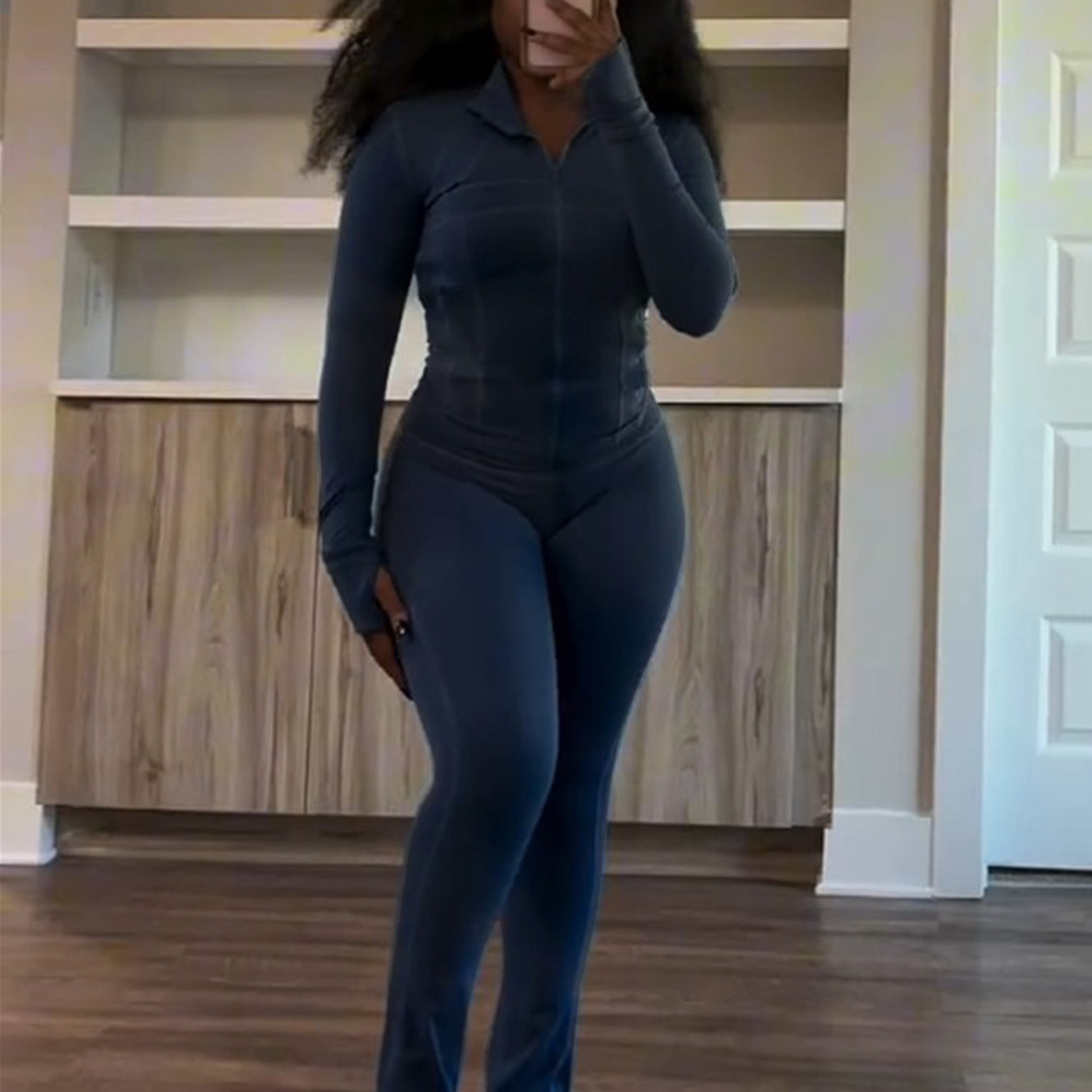 Sexy Slim Fit Long Sleeve Flared Two-Piece Set