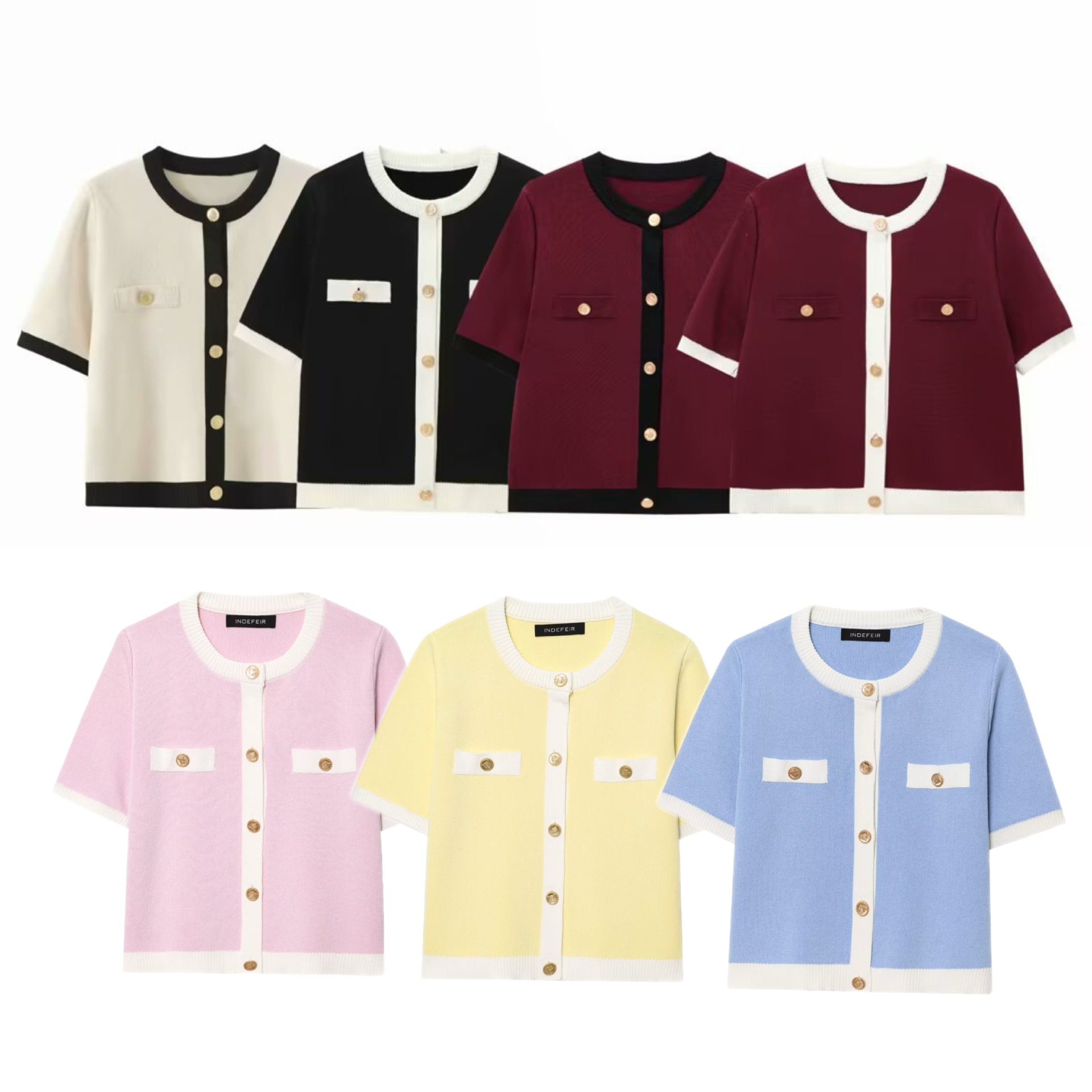 Short-Sleeve Knit Cardigan