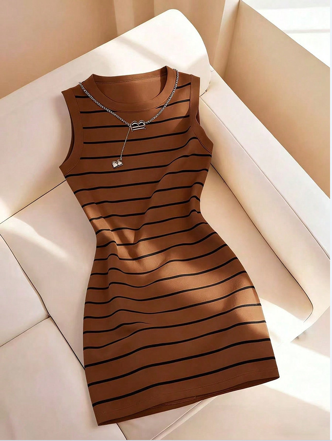 Women's Sleeveless Bodycon Dress Slimming A-Line Midi