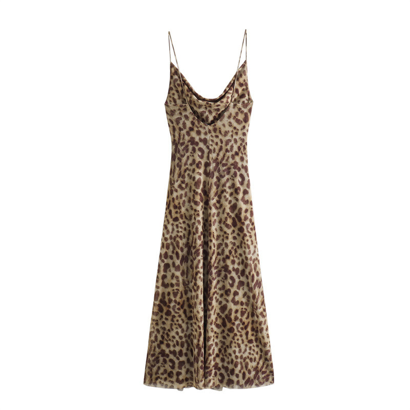 Animal Print Sleeveless Slip Dress