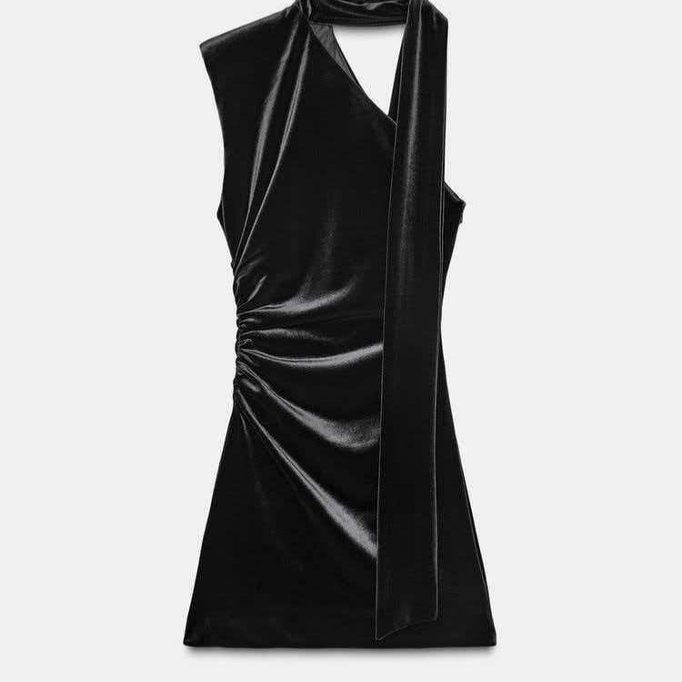 Women's Velvet One-Shoulder Bodycon Midi Dress