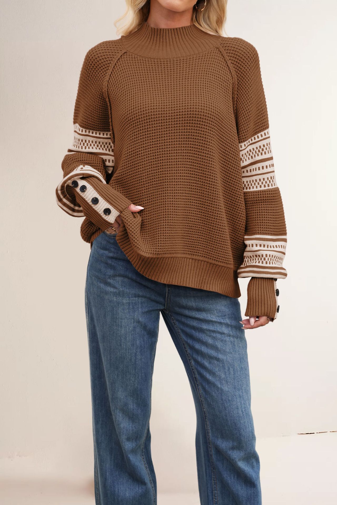 Women's Half-Turtleneck Knit Pullover Sweater