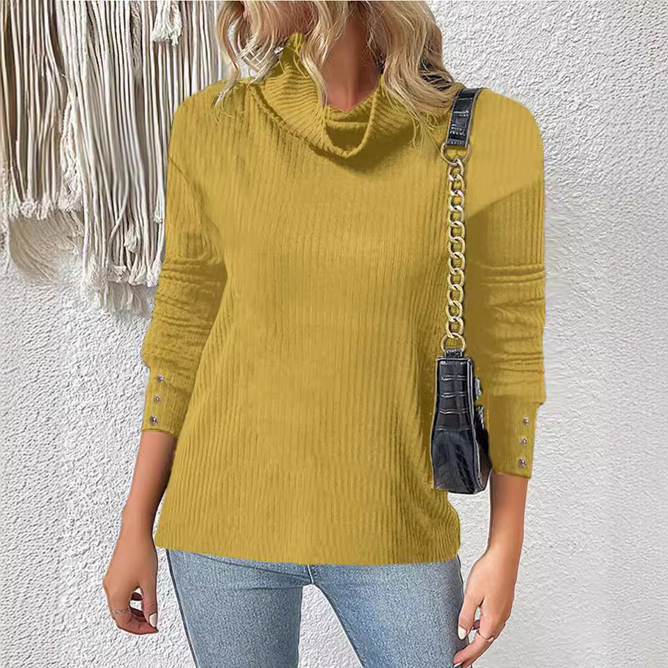 Women's High Neck Knit Sweater Pullover