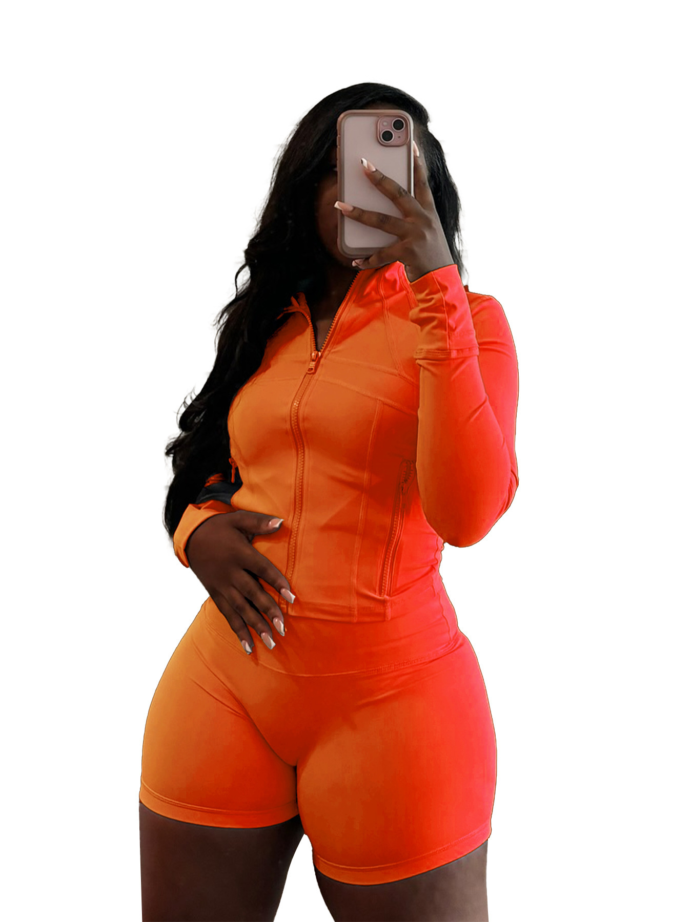 Women's Sexy Bodycon Long Sleeve & Shorts Two-Piece Set