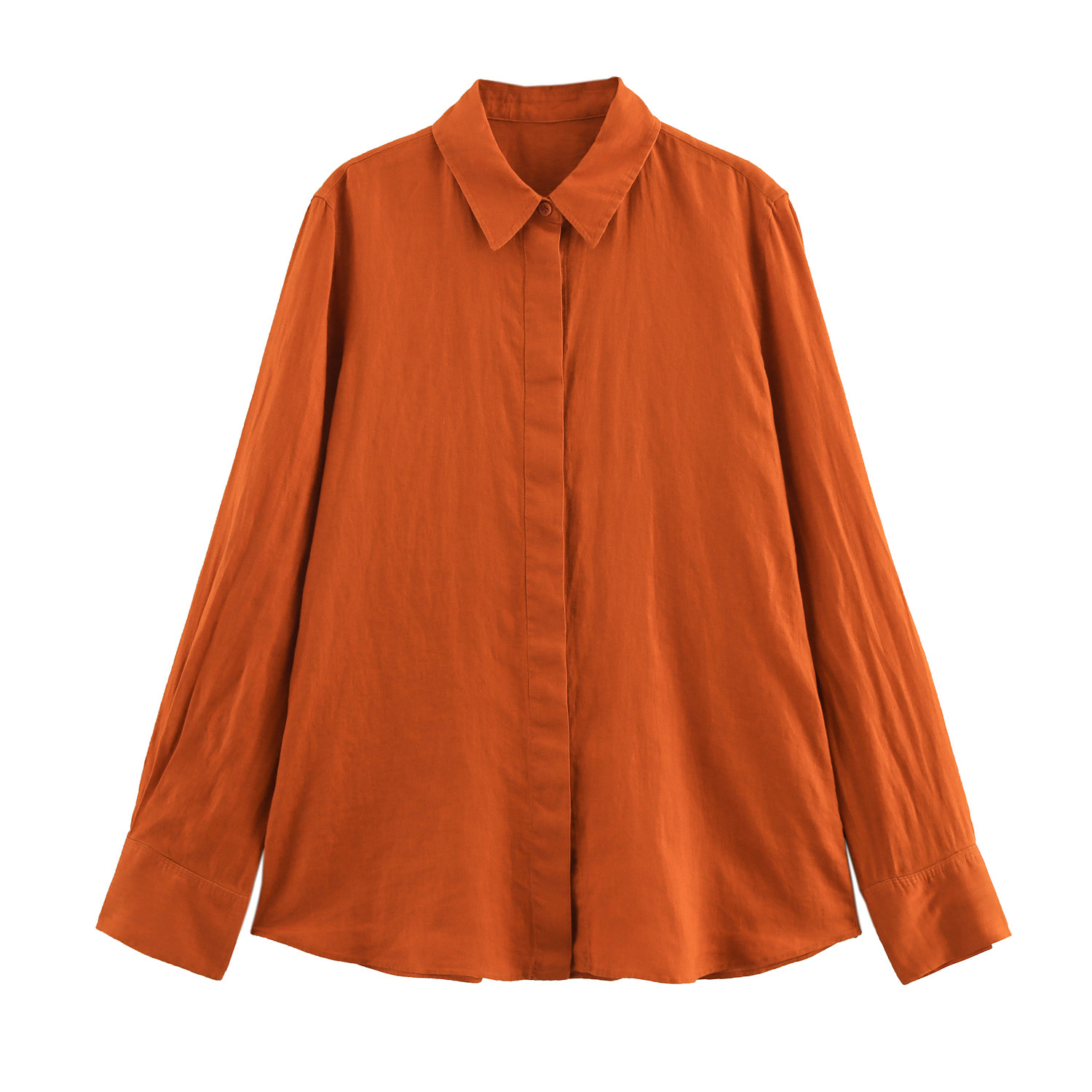 Women's Long Sleeve Shirt & Wide-Leg Straight Pants Set
