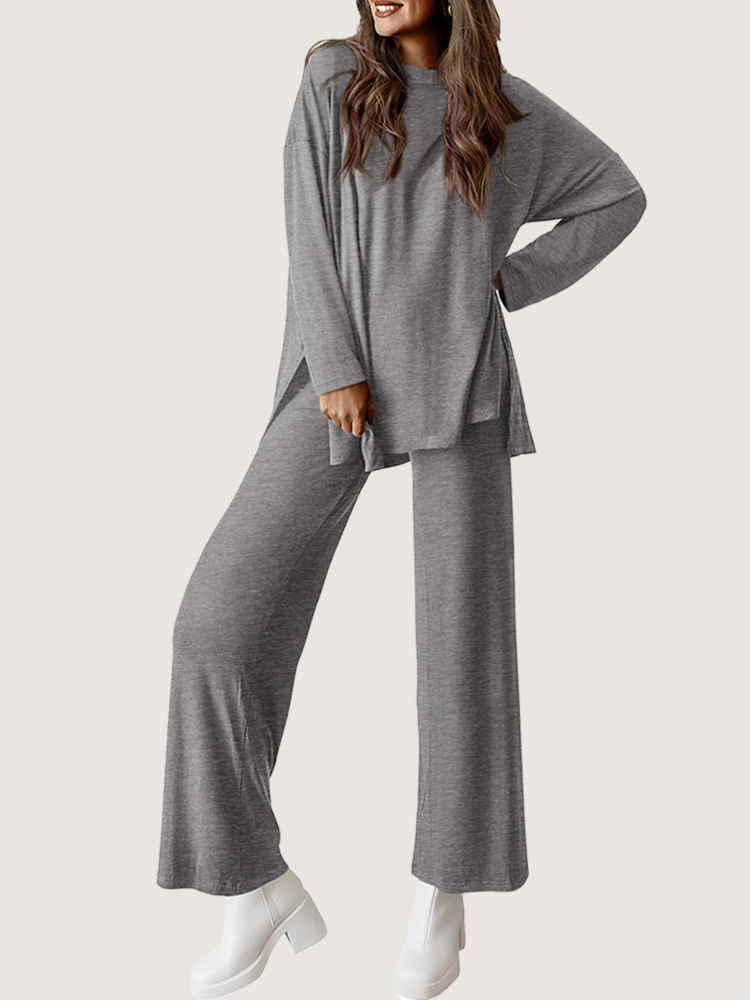 Women's Solid Color Pajama Set Loose Relaxed Loungewear