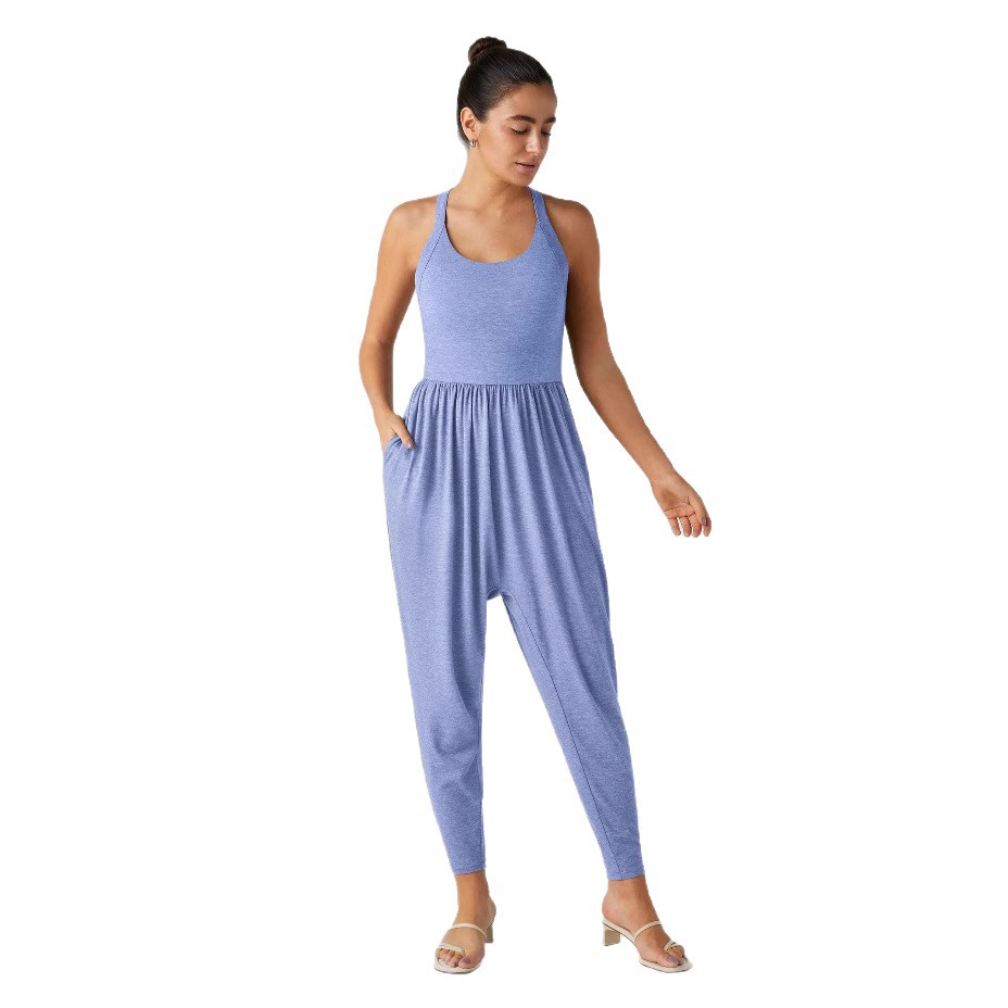 Women's Sleeveless Lace-Up Bodycon Jumpsuit with Butt-Lifting Fit