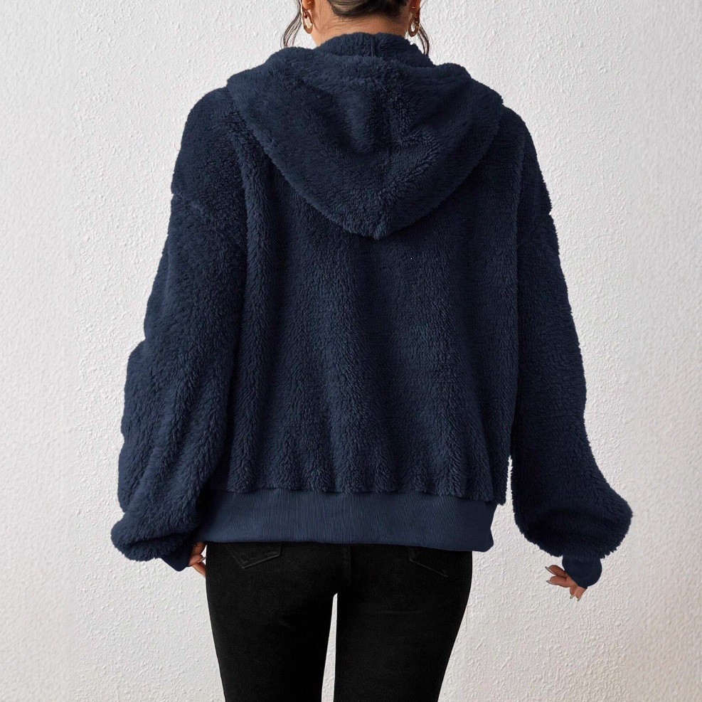 Women's Long Hooded Fleece-Lined Pullover Sweatshirt