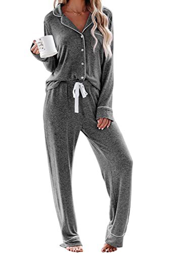 Women's Cuban Collar Printed Long Sleeve Button Set