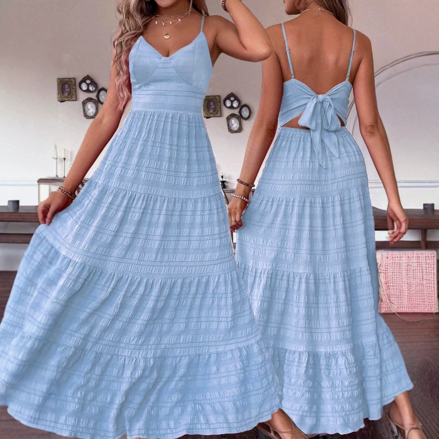 Sexy Bohemian Bow Tie Strap Dress