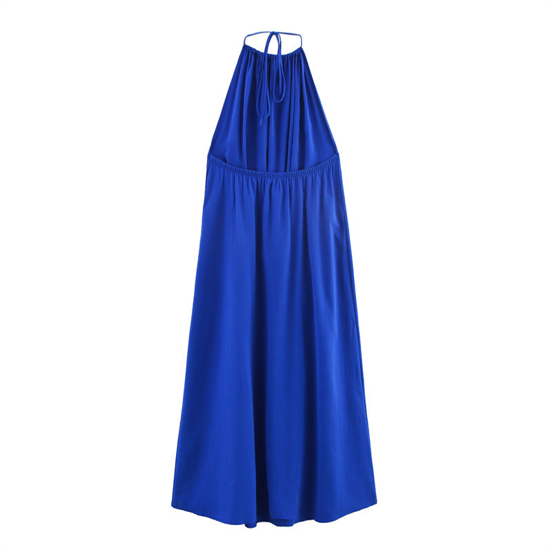 Draped Halter Neck Midi Dress