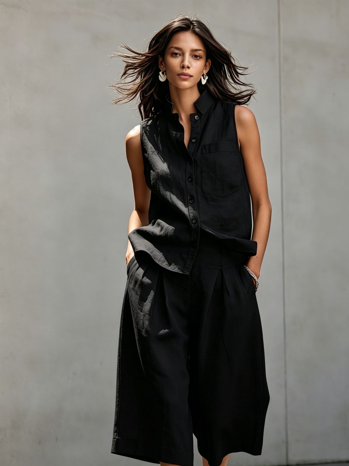 Women's Sleeveless Vest Top Fashion Set