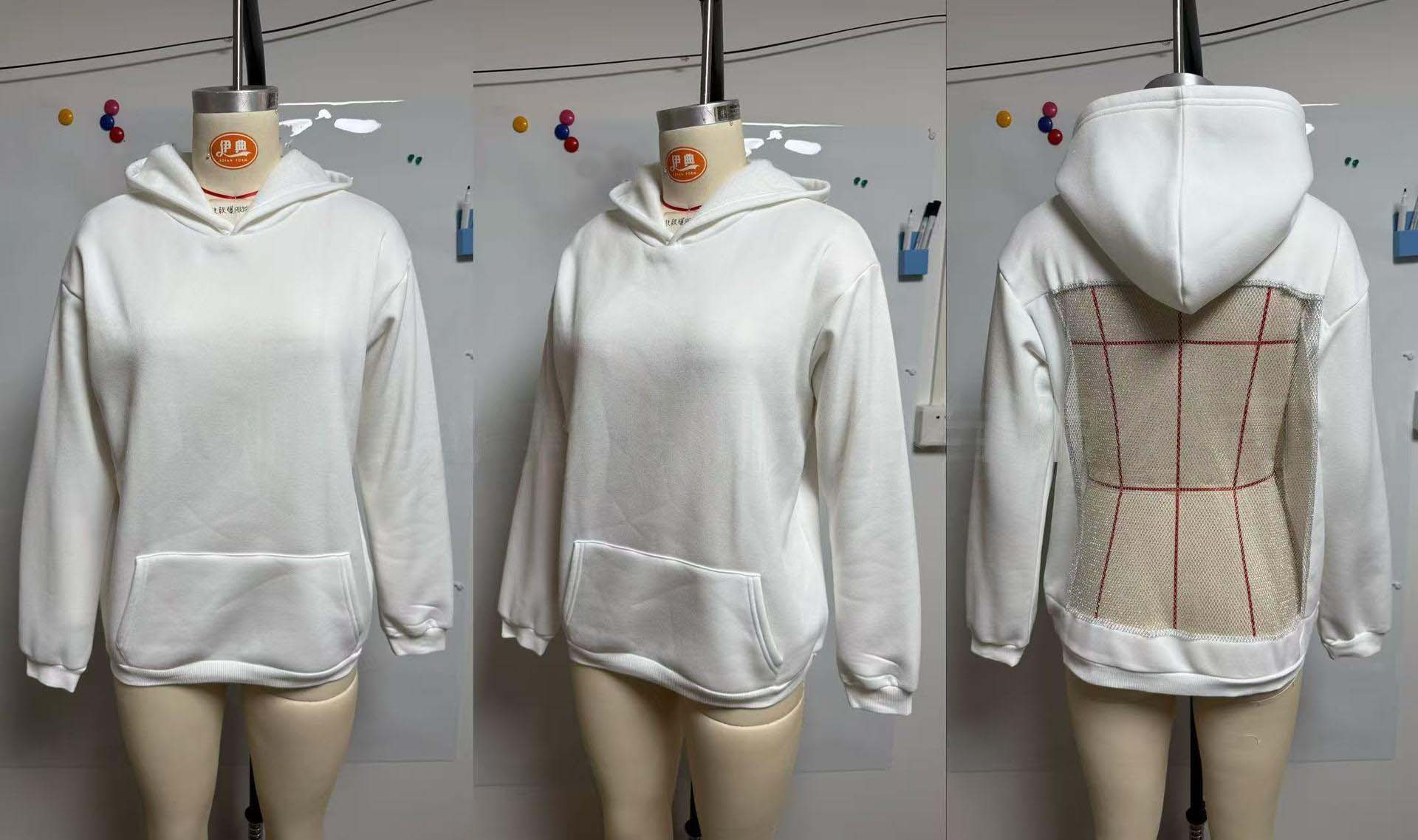 Women's Solid Color Open Back Cutout Mesh Hoodie Sweatshirt