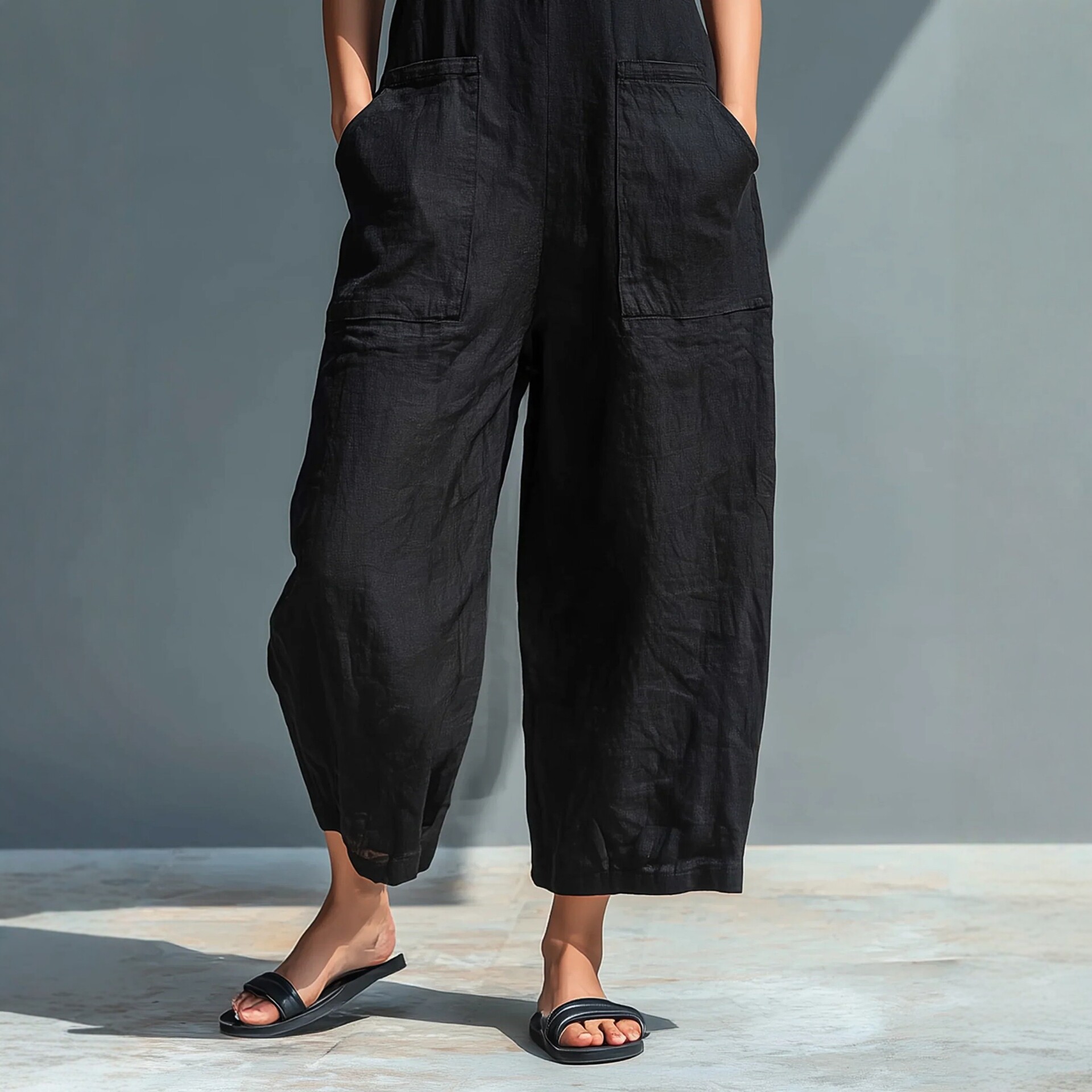 Women's Long Sleeve High Waist Wide Leg Jumpsuit