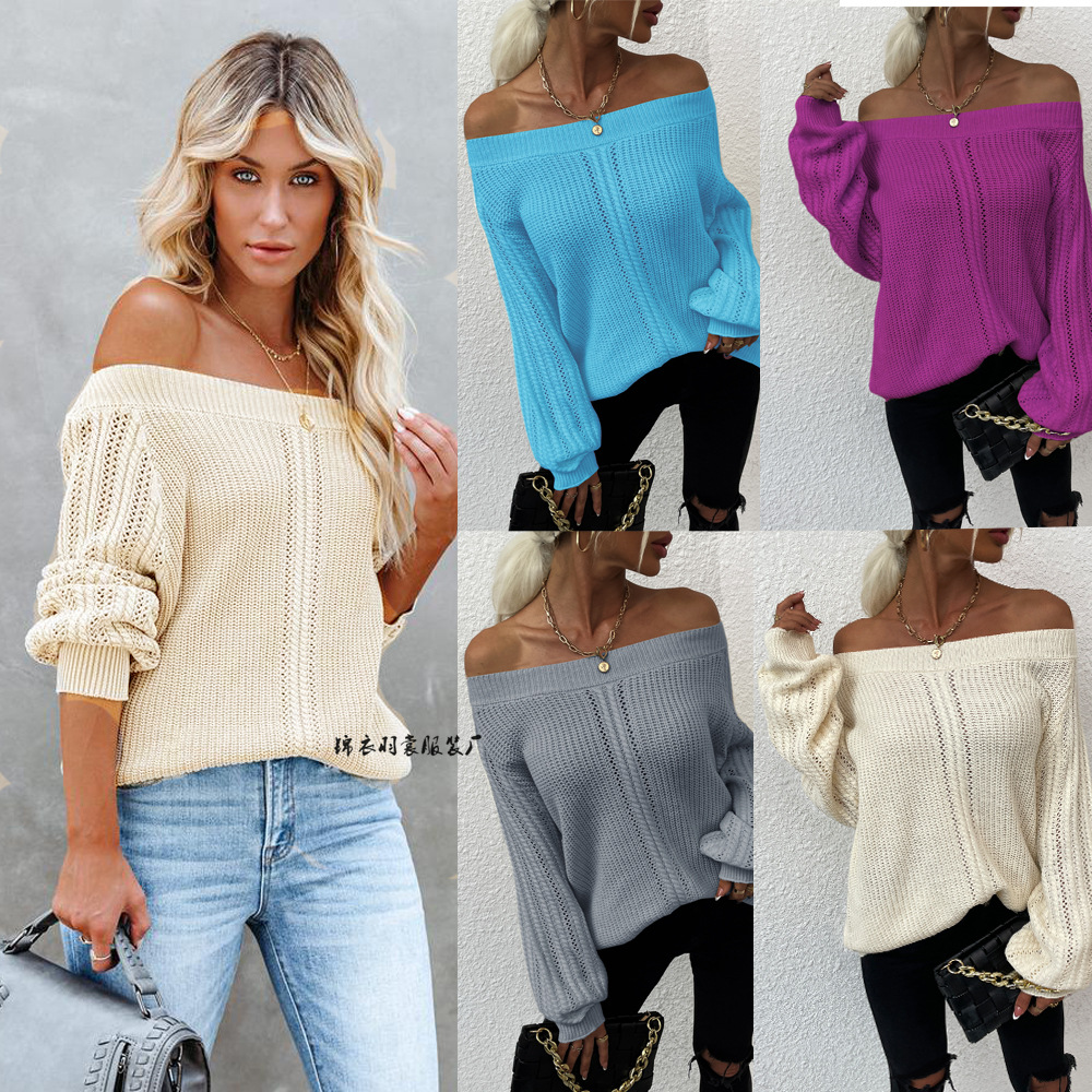 One-Shoulder Cutout Knit Sweater Plus Size Pullover