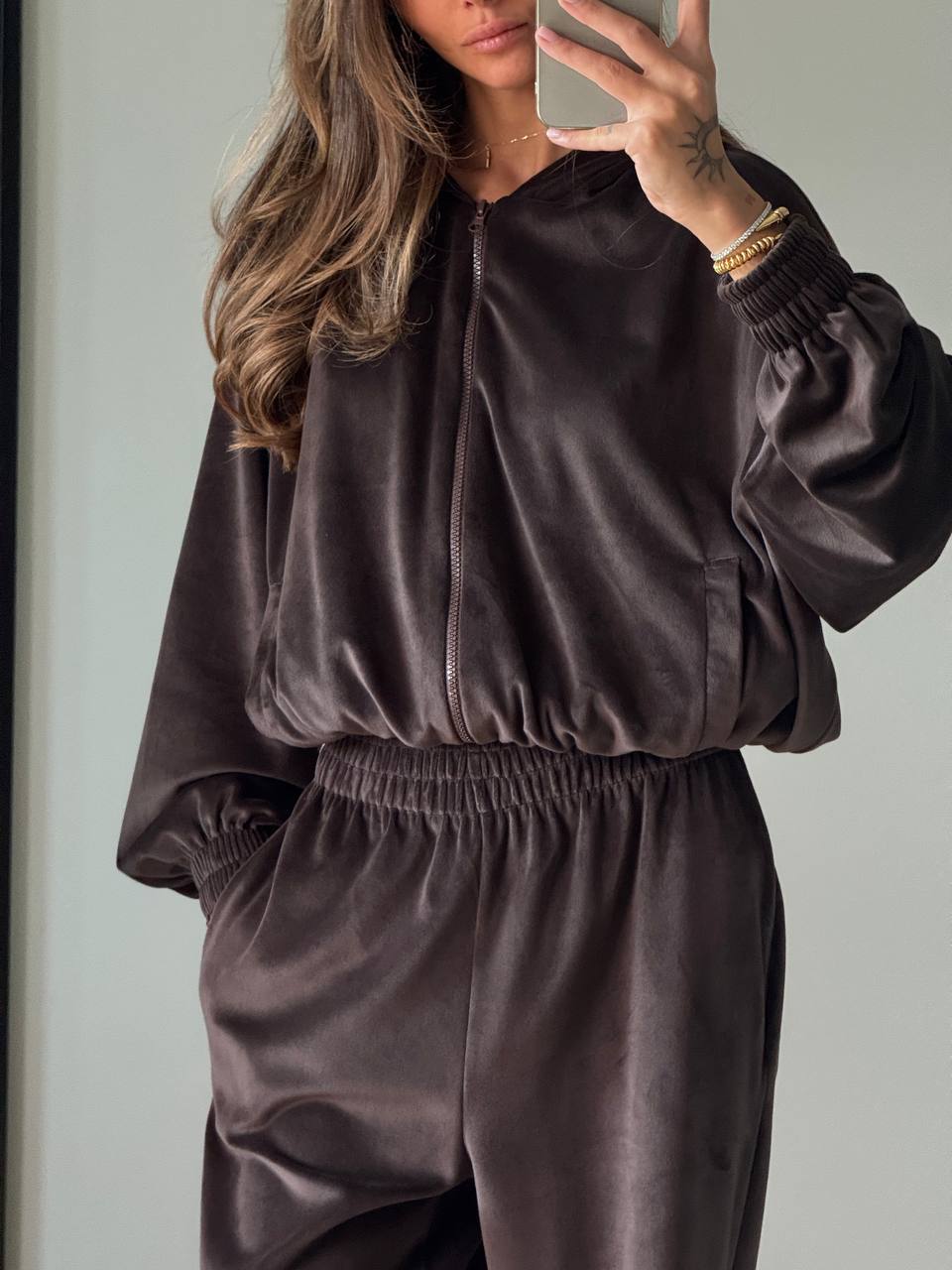 Women's Solid Color Zip-Up Hoodie and Jogger Two-Piece Set